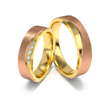 Dream Diamonds Trauringe "Sunset Symphony" in Rotgold & Gelbgold